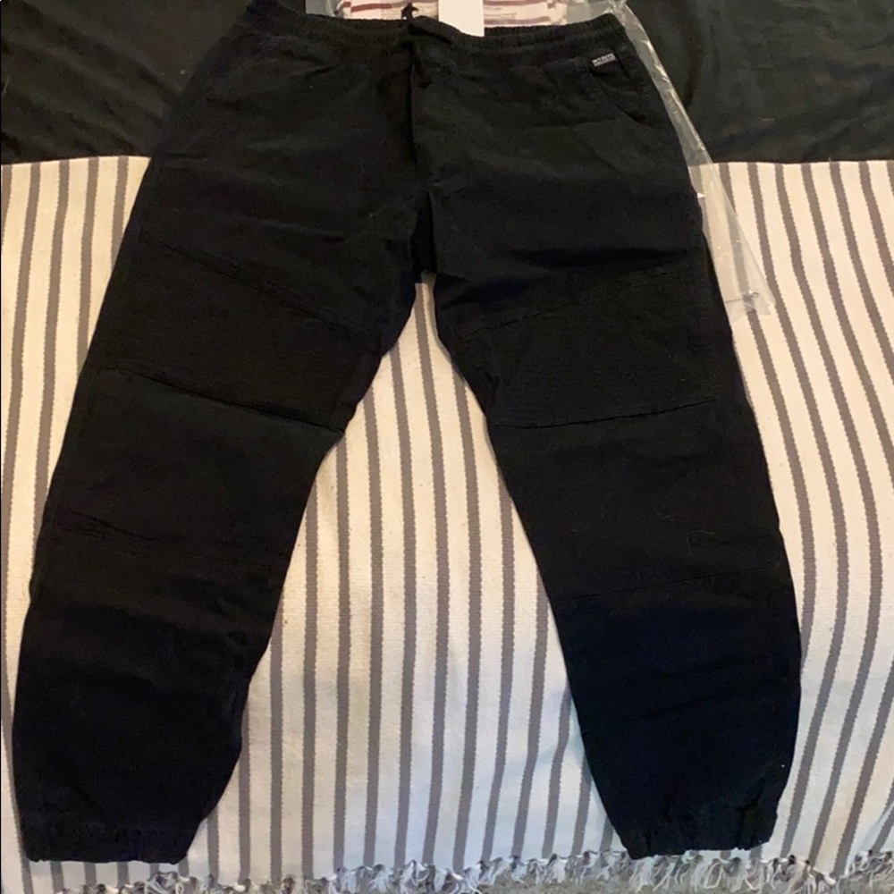 Black Biker Joggers